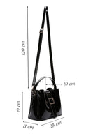 Women's Black Patent Leather Handbag | Derimod Women's Black Patent Leather Handbag | Derimod