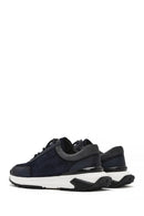 Men's Navy Blue Thick Sole Lace-Up Suede Leather Sneakers | Derimod Men's Navy Blue Thick Sole Lace-Up Suede Leather Sneakers | Derimod