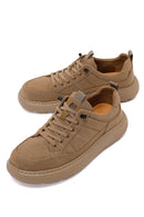 Derimod Zero Male Beige Lace-Up Thick-Soled Fabric Sneaker | Derimod Derimod Zero Male Beige Lace-Up Thick-Soled Fabric Sneaker | Derimod