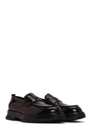 Male Burgundy Chunky-Soled Leather Loafer | Derimod Male Burgundy Chunky-Soled Leather Loafer | Derimod