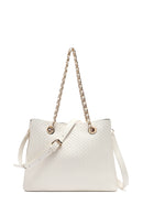 Women's Cream Long Strap Printed Shoulder Bag | Derimod Women's Cream Long Strap Printed Shoulder Bag | Derimod