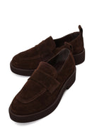 Woman Brown Suede Masculine Loafer | Derimod Woman Brown Suede Masculine Loafer | Derimod