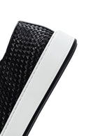 Erkek Siyah Bağcıklı Örgü Deri Casual Ayakkabı | Derimod Erkek Siyah Bağcıklı Örgü Deri Casual Ayakkabı | Derimod