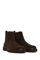 Male Brown Suede Casual Chelsea Boots | Derimod Male Brown Suede Casual Chelsea Boots | Derimod