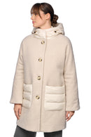 Geox Kadın Krem Calithe Kapüşonlu Kaban | Derimod Geox Kadın Krem Calithe Kapüşonlu Kaban | Derimod