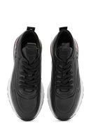 Erkek Siyah Bağcıklı Kalın Tabanlı Deri Sneaker | Derimod Erkek Siyah Bağcıklı Kalın Tabanlı Deri Sneaker | Derimod