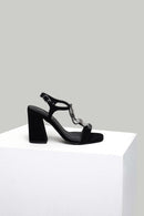 Nubuck Women's Heeled Sandals | Derimod Nubuck Women's Heeled Sandals | Derimod