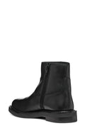 Geox Women's Black Serilda Zippered Leather Boots | Derimod Geox Women's Black Serilda Zippered Leather Boots | Derimod