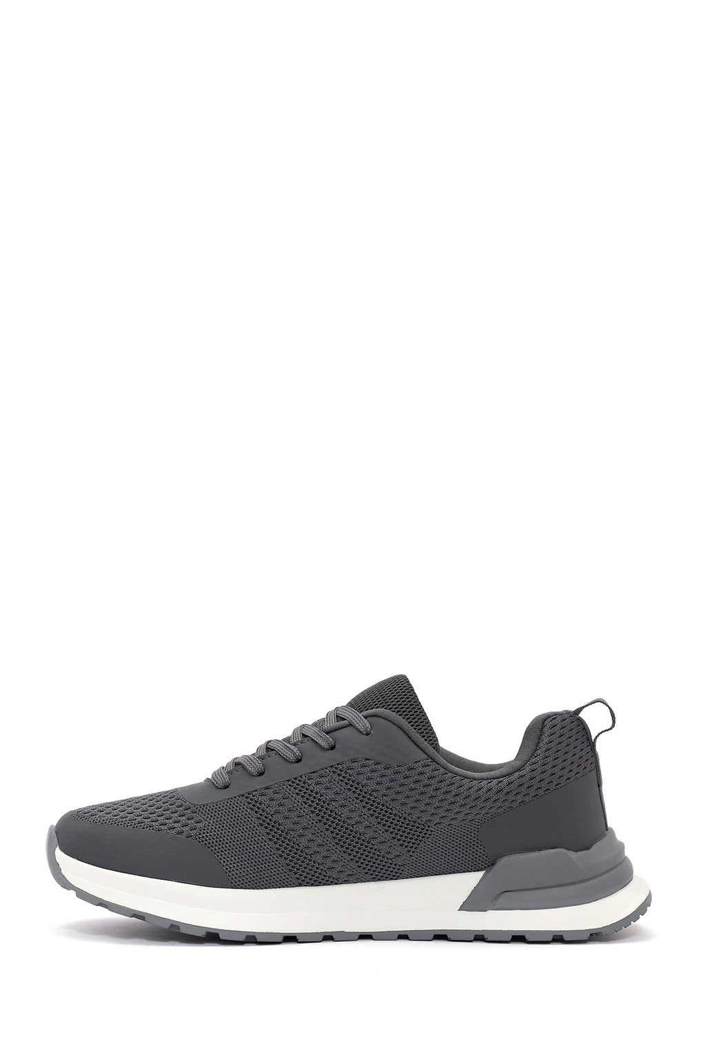 Erkek Gri Bağcıklı Kumaş Sneaker