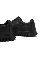 Men's Black Lace-Up Thick-Soled Leather Casual Sneaker | Derimod Men's Black Lace-Up Thick-Soled Leather Casual Sneaker | Derimod