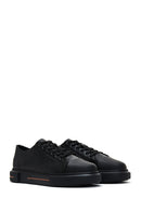 Men's Black Leather Thick Soled Sneaker | Derimod Men's Black Leather Thick Soled Sneaker | Derimod