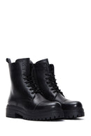 Women's Black Zippered Leather Boots | Derimod Women's Black Zippered Leather Boots | Derimod