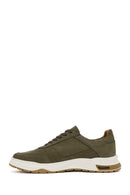 Men's Khaki Lace-Up Nubuck Leather Sneaker | Derimod Men's Khaki Lace-Up Nubuck Leather Sneaker | Derimod