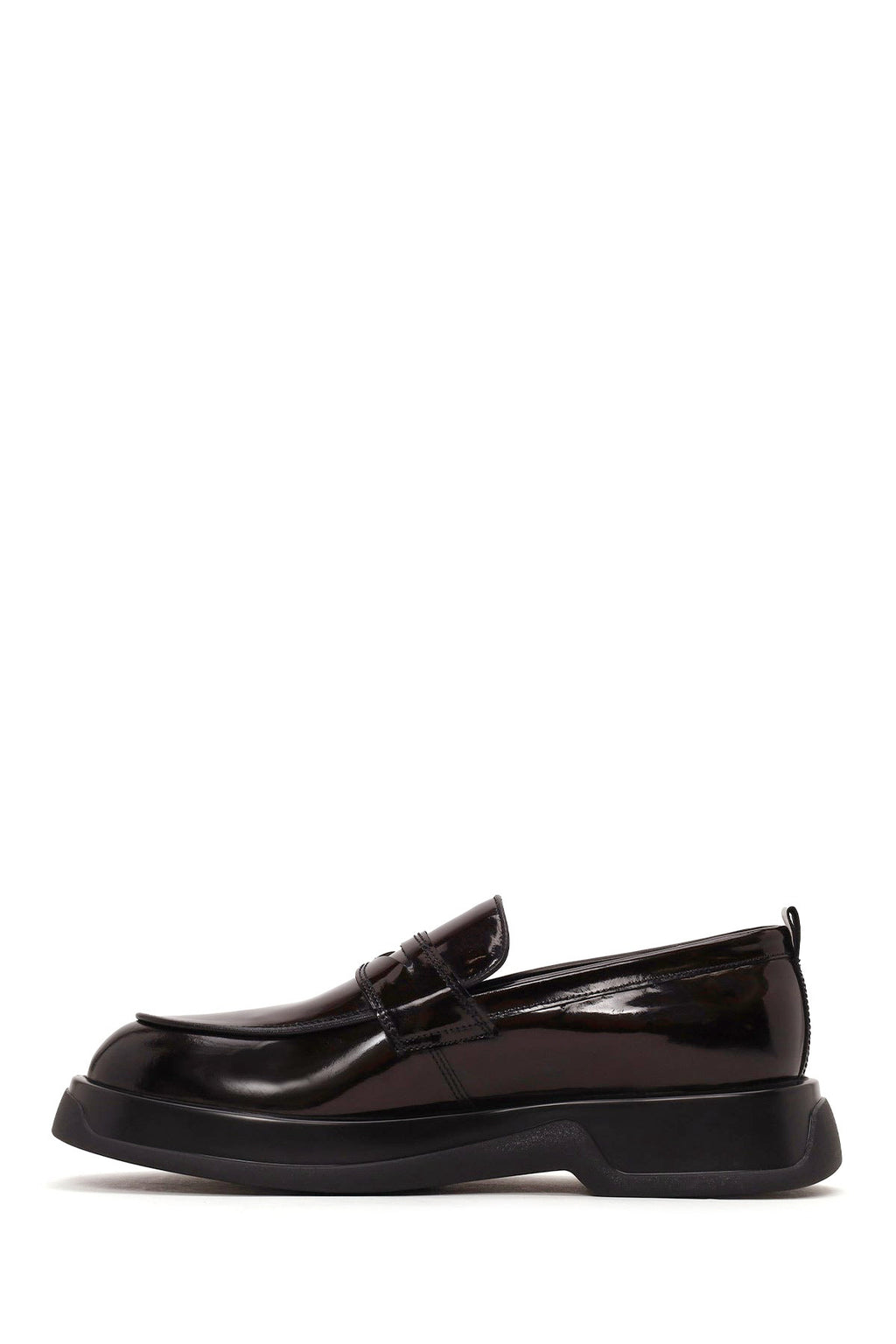 Erkek Bordo Kalın Tabanlı Deri Loafer