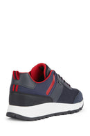 Geox Men's Navy Blue Terrestre Abx Lace-Up Leather Casual Sneaker | Derimod Geox Men's Navy Blue Terrestre Abx Lace-Up Leather Casual Sneaker | Derimod