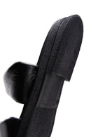 Women's Black Leather Comfort Slippers | Derimod Women's Black Leather Comfort Slippers | Derimod