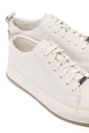 Male White Lace-Up Leather Sneaker | Derimod Male White Lace-Up Leather Sneaker | Derimod