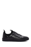 Erkek Siyah Bağcıklı Deri Sneaker | Derimod Erkek Siyah Bağcıklı Deri Sneaker | Derimod
