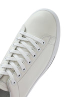 Men's White Lace-up Leather Sneaker | Derimod Men's White Lace-up Leather Sneaker | Derimod