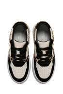 Alberto Guardiani Women's Black Chain Leather Sneaker | Derimod Alberto Guardiani Women's Black Chain Leather Sneaker | Derimod