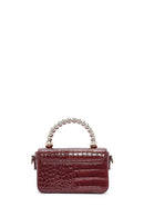 Women's Claret Red Long Strap Mini Classic Patent Leather Crossbody Bag | Derimod Women's Claret Red Long Strap Mini Classic Patent Leather Crossbody Bag | Derimod