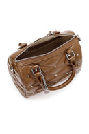 Kadın Vizon Uzun Askılı Aksesuarlı Kapitone Desenli Kol Çantası | Derimod Kadın Vizon Uzun Askılı Aksesuarlı Kapitone Desenli Kol Çantası | Derimod