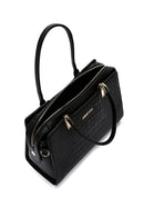 Woman Black Long-Strap Croc-Embossed Shoulder Bag | Derimod Woman Black Long-Strap Croc-Embossed Shoulder Bag | Derimod