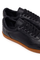 Erkek Siyah Bağcıklı Deri Sneaker | Derimod Erkek Siyah Bağcıklı Deri Sneaker | Derimod