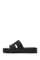 Women's Black Thick Soled Slippers | Derimod Women's Black Thick Soled Slippers | Derimod