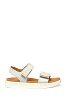 Geox Women Cream D Xand 2S E - Smo. Lea + Pear Strappy Leather Sandals | Derimod Geox Women Cream D Xand 2S E - Smo. Lea + Pear Strappy Leather Sandals | Derimod