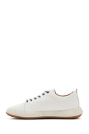 Erkek Beyaz Bağcıklı Deri Sneaker | Derimod Erkek Beyaz Bağcıklı Deri Sneaker | Derimod