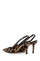 Kadın Leopar Arkası Açık İnce Topuklu Deri Ayakkabı | Derimod Kadın Leopar Arkası Açık İnce Topuklu Deri Ayakkabı | Derimod
