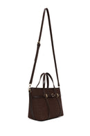 Woman Brown Mini Straw Shoulder Bag with Long Strap | Derimod Woman Brown Mini Straw Shoulder Bag with Long Strap | Derimod