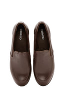 Women's Brown Wedge Heel Leather Comfort Loafer | Derimod Women's Brown Wedge Heel Leather Comfort Loafer | Derimod