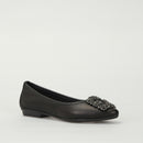 Stoned Women's Leather Ballerinas | Derimod Stoned Women's Leather Ballerinas | Derimod