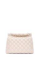 Women's Beige Long Strap Quilted Shoulder Bag | Derimod Women's Beige Long Strap Quilted Shoulder Bag | Derimod