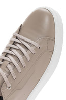 Men's Beige Lace-up Leather Sneaker | Derimod Men's Beige Lace-up Leather Sneaker | Derimod