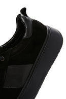 Erkek Siyah Süet Deri Kalın Tabanlı Sneaker | Derimod Erkek Siyah Süet Deri Kalın Tabanlı Sneaker | Derimod