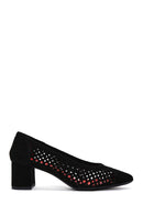 Derimod Gritti Women's Black Heeled Suede Leather Shoes | Derimod Derimod Gritti Women's Black Heeled Suede Leather Shoes | Derimod