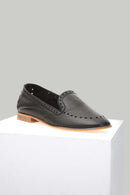 Black Perforated Women's Leather Shoes | Derimod Black Perforated Women's Leather Shoes | Derimod