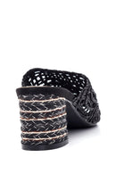Women's Braided Heeled Slippers | Derimod Women's Braided Heeled Slippers | Derimod