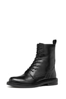 Geox Women's Black Serilda Lace-Up Leather Boots | Derimod Geox Women's Black Serilda Lace-Up Leather Boots | Derimod