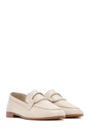 Women's Beige Leather Casual Loafer | Derimod Women's Beige Leather Casual Loafer | Derimod