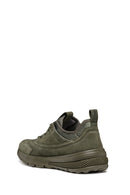 Geox Men's Khaki Spherica Lace-Up Leather Sneakers | Derimod Geox Men's Khaki Spherica Lace-Up Leather Sneakers | Derimod