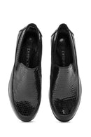Women's Black Leather Wedge Heeled Comfort Shoes | Derimod Women's Black Leather Wedge Heeled Comfort Shoes | Derimod