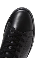 Men's Black Lace-up Leather Sneaker | Derimod Men's Black Lace-up Leather Sneaker | Derimod