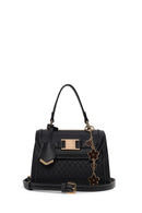 Woman Black Long-Strap Charmed Mini Shoulder Bag | Derimod Woman Black Long-Strap Charmed Mini Shoulder Bag | Derimod