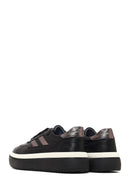 Women's Black Lace-Up Thick-Soled Leather Sneaker | Derimod Women's Black Lace-Up Thick-Soled Leather Sneaker | Derimod