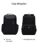 D-Pack Unisex Black Technological Fabric Hardcase Backpack | Derimod D-Pack Unisex Black Technological Fabric Hardcase Backpack | Derimod