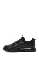 Erkek Siyah Bağcıklı Deri Sneaker | Derimod Erkek Siyah Bağcıklı Deri Sneaker | Derimod